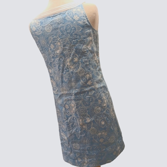 Ann Taylor Loft Blue Floral Shift Midi Dress - Picture 2 of 6